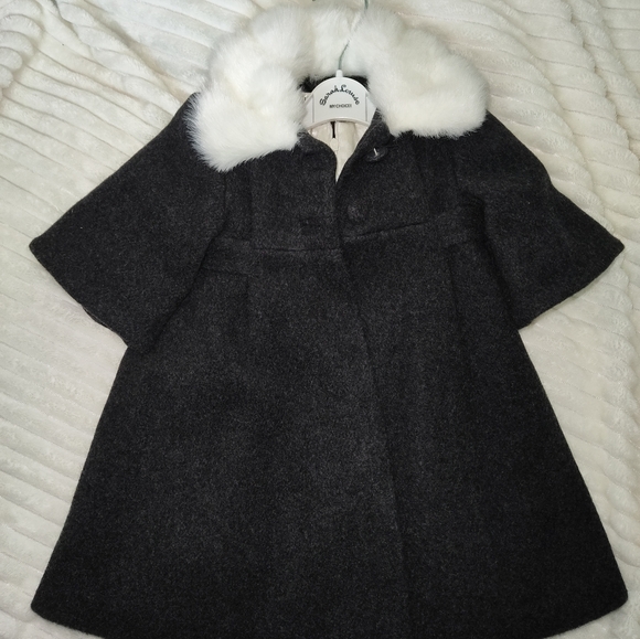 Helena Girl's Size 12 Mo. Dark Gray Wool - Like Set Dress & Coat NWT - Picture 4 of 16